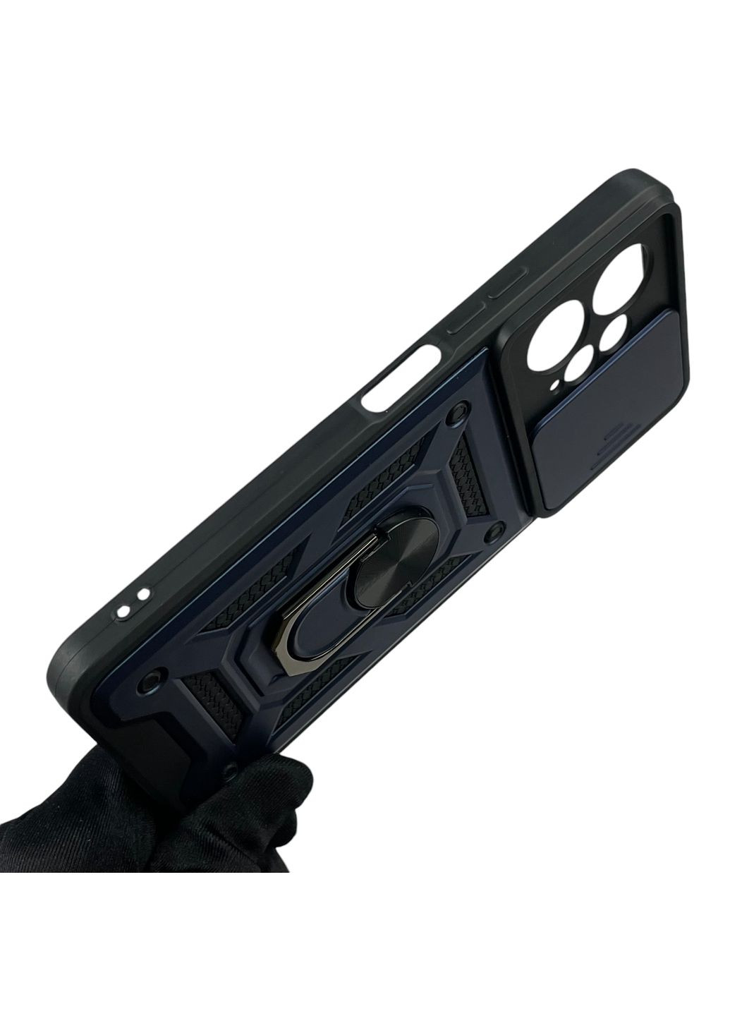 Чехол для Redmi Note 12 4G бронированный с кольцом со шторкой на сяоми редми нот 12 4г темно-синий rg1 Xiaomi (366022627)