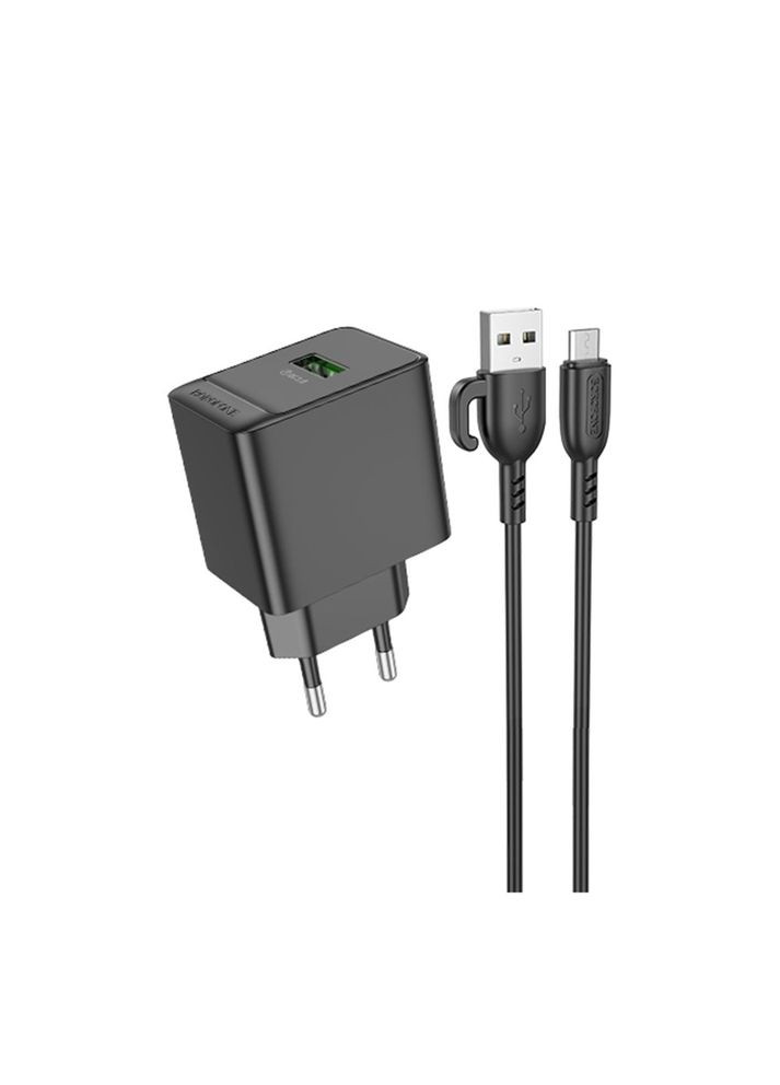 Мережевий Зарядний Пристрій BAS12A 1USB QC3.0 18W+USB to Micro Borofone (334893713)