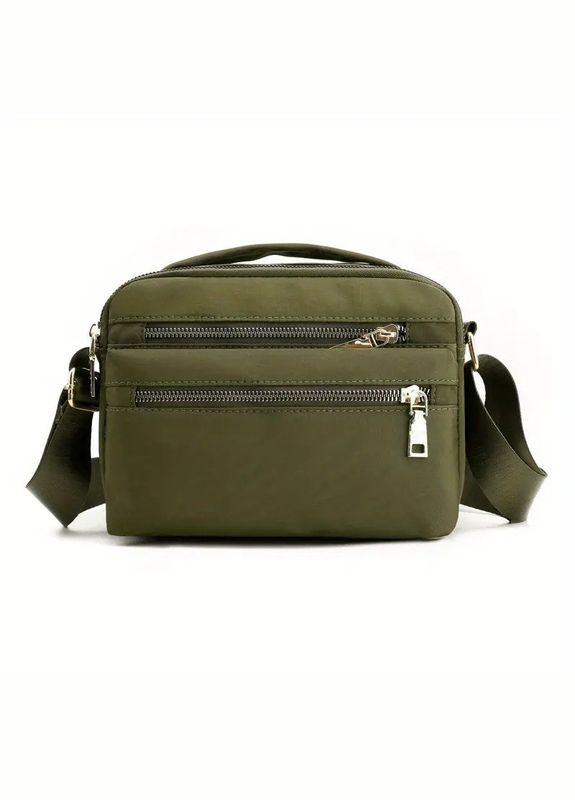 Жіноча класична сумка 00913 на широкому ремені крос-боді зелена оливкова хакі No Brand (313235530)