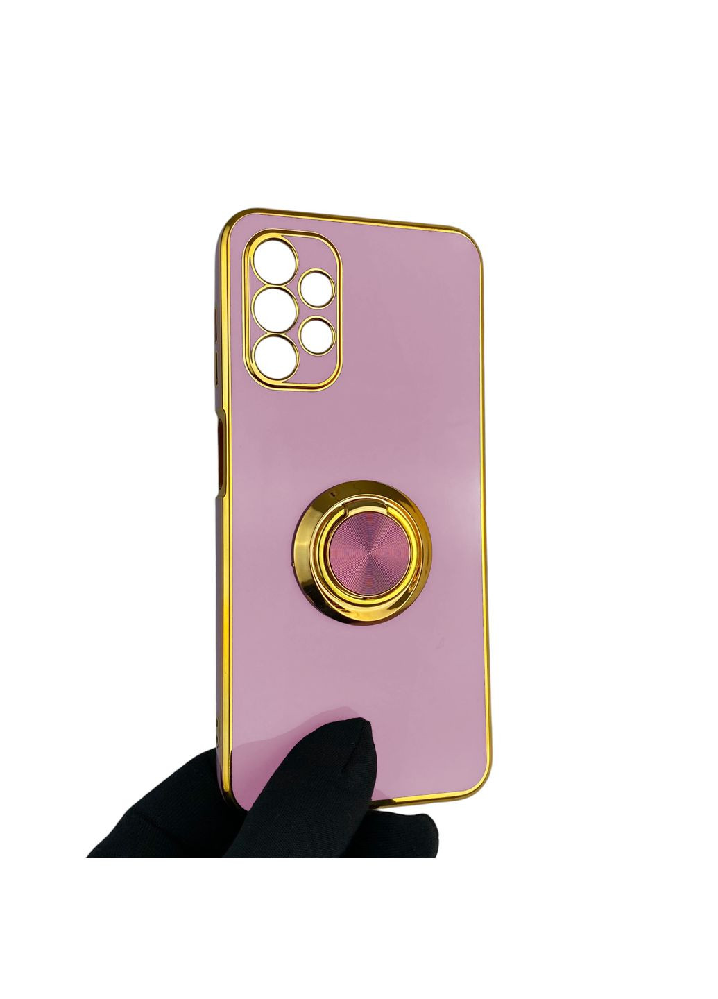 Чохол для Galaxy A13 4G (SM-A135F) з кільцем-підставкою із золотою окантовкою на самсунг а13 чорничний gs1 Samsung (366233032)