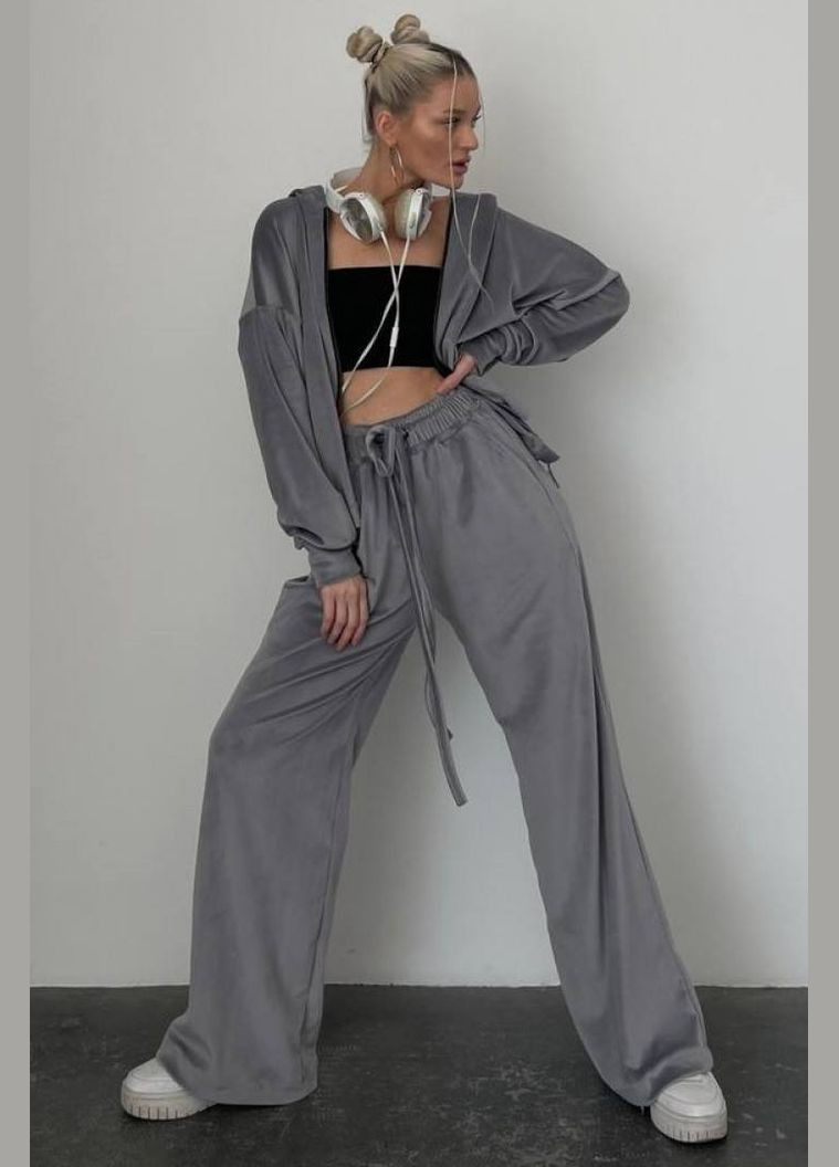 Спортивний костюм жіночий кольору графіт Let's Shop (322997024)