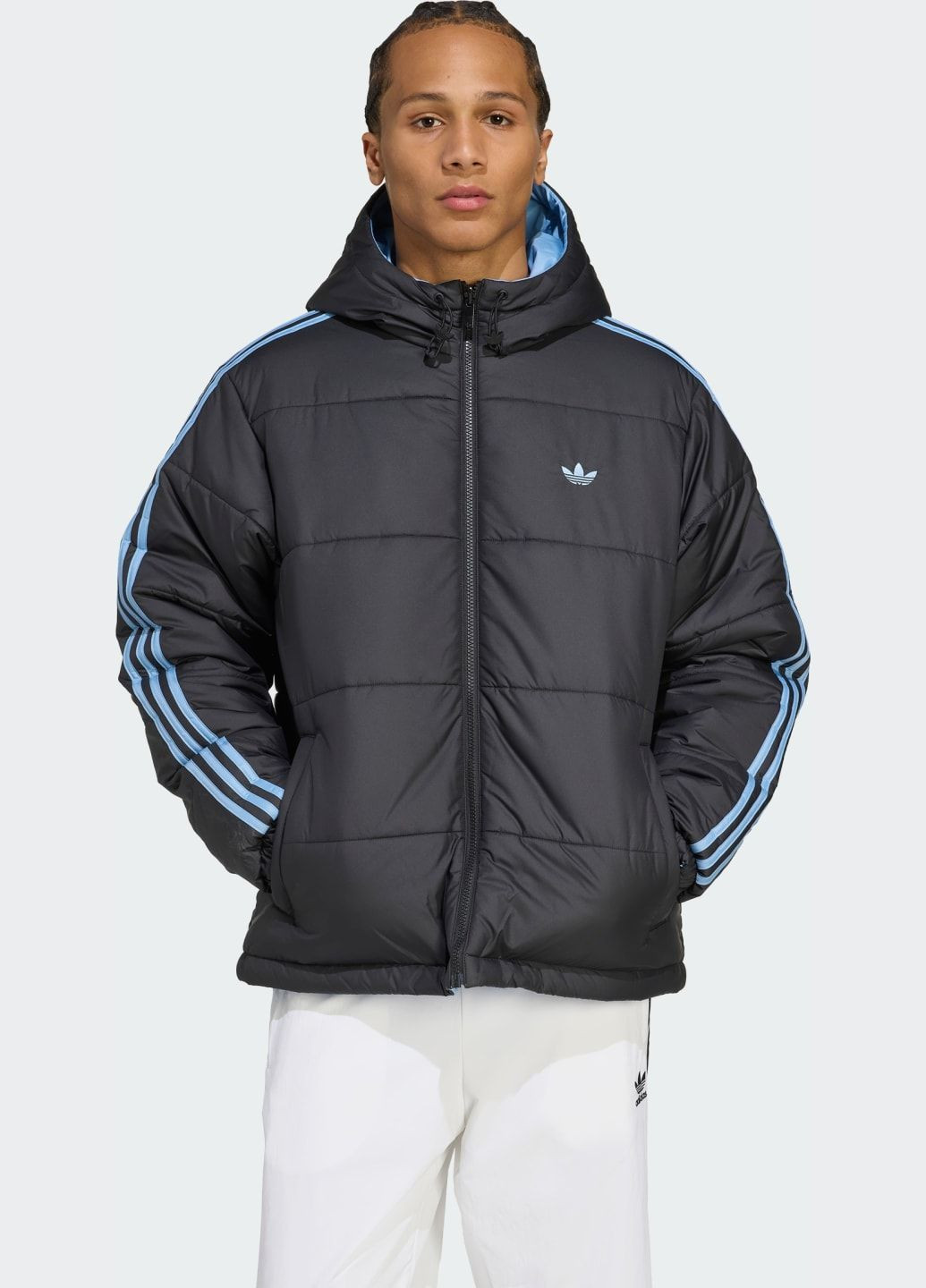 Черная демисезонная двусторонняя куртка adicolor adidas