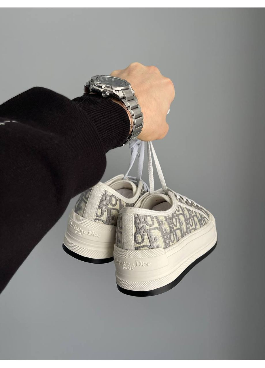 Кросівки жіночі Dior B23 White Grey Platform Premium | Діор Б32 Платформа білі No Brand білі демісезони (360894526)