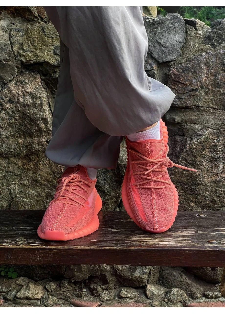 Комбіновані літні кросівки adidas yeezy boost 350 coral адідас ізі буст No Brand