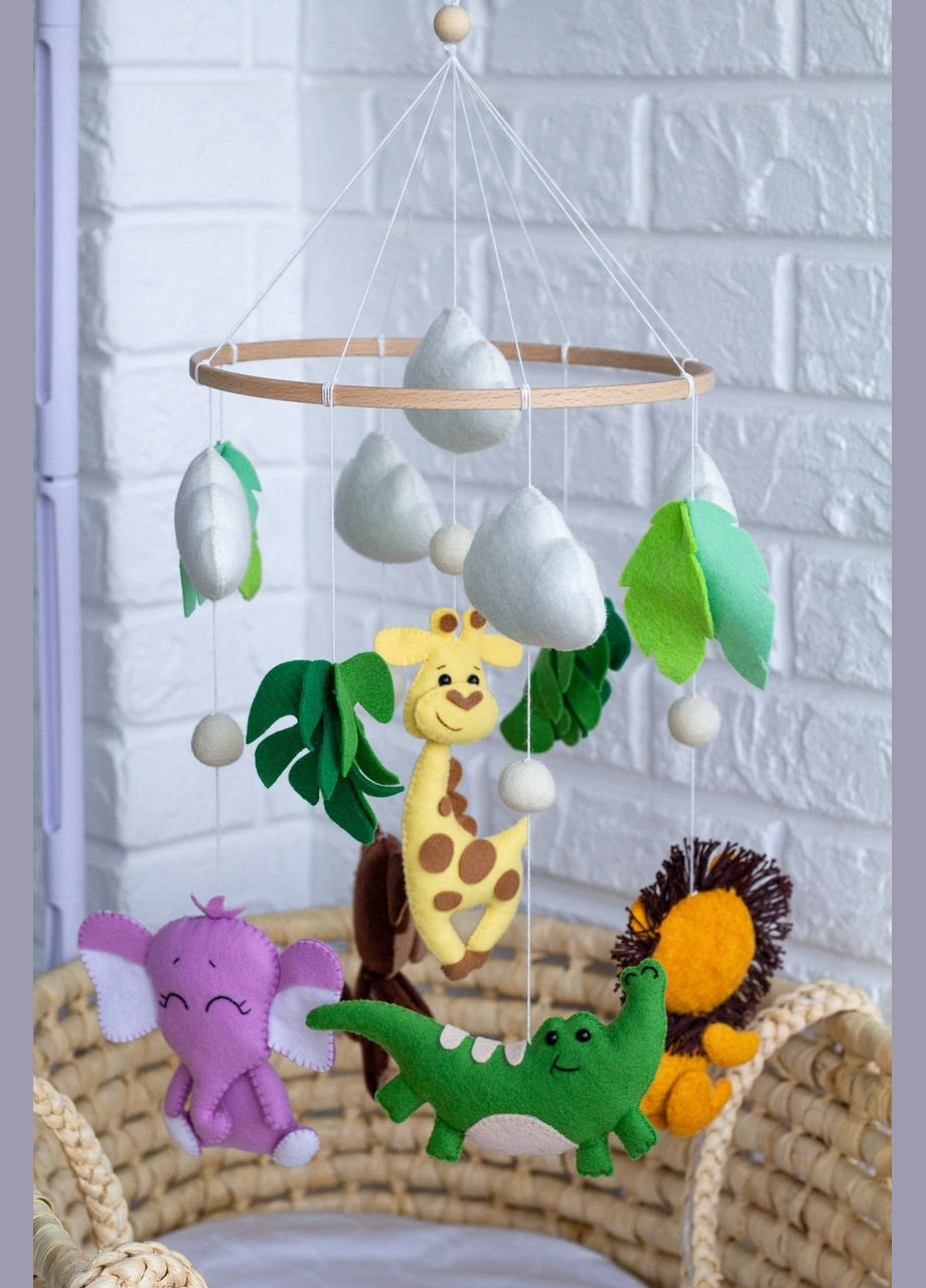 Дитячий музичний мобіль на ліжечко для немовлят WooolyWool «Африка» з 35 мелодіями No Brand (342757886)