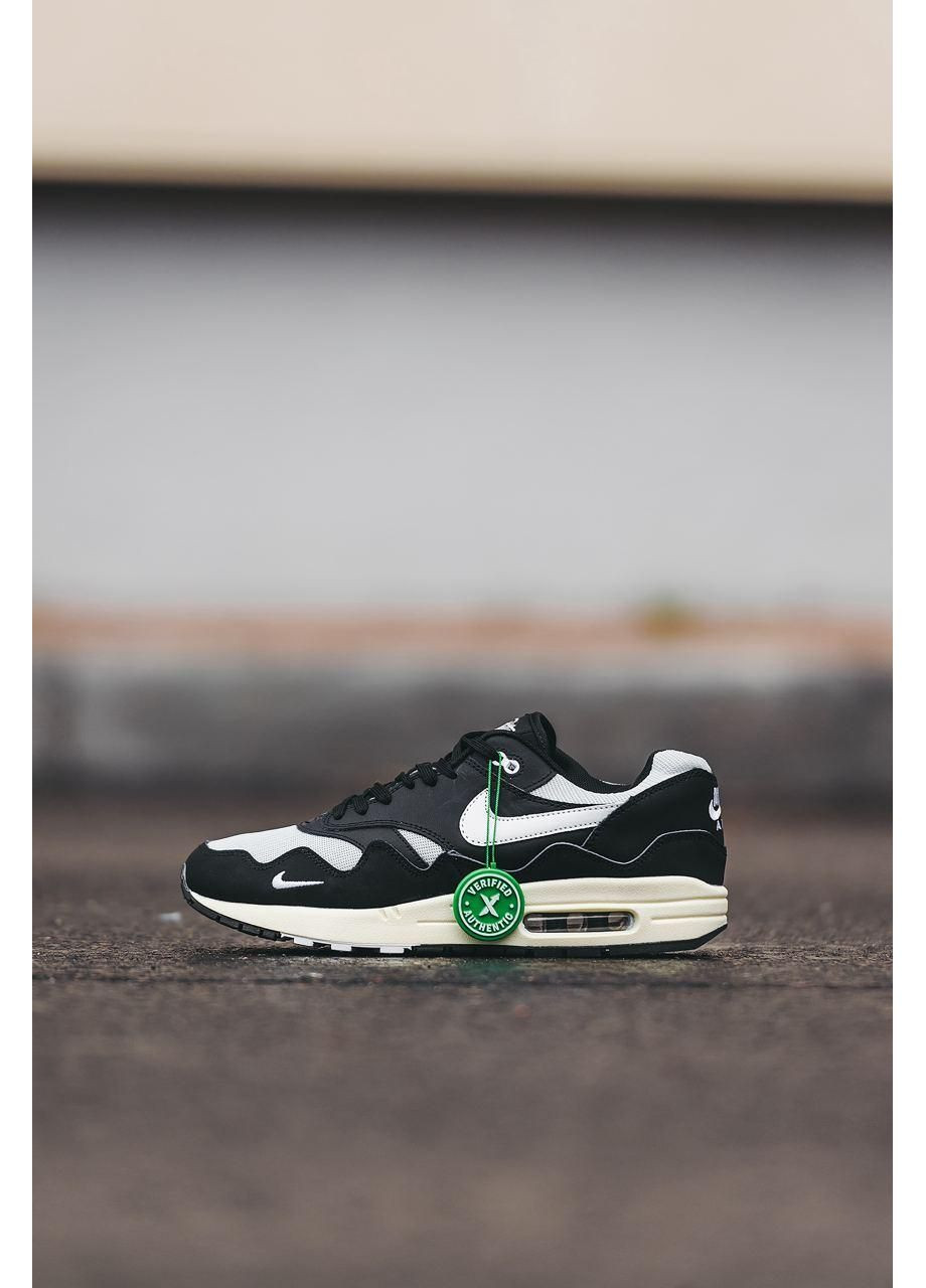 КРОСІВКИ ЖІНОЧІ NIKE AIR MAX 1 X PATTA BLACK WHITE V2 НАЙК АІР МАКС No Brand чорні демісезони (368867406)