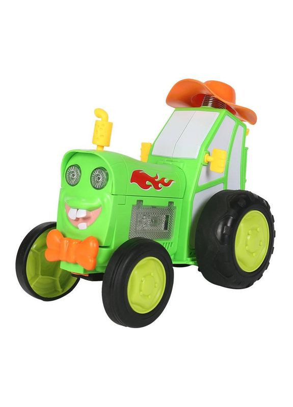 Детский музыкальный трактор Crazy Jumping Car 2101А на радио-управлении "Безумный трактор" Зеленый Fun Game (327216845)