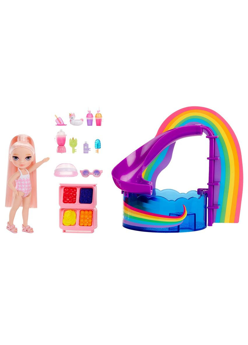 Ігровий набір з лялькою серії "Littles" – ВЕСЕЛКОВЕ СВЯТО В БАСЕЙНІ (з аксес.) Rainbow High (316321787)