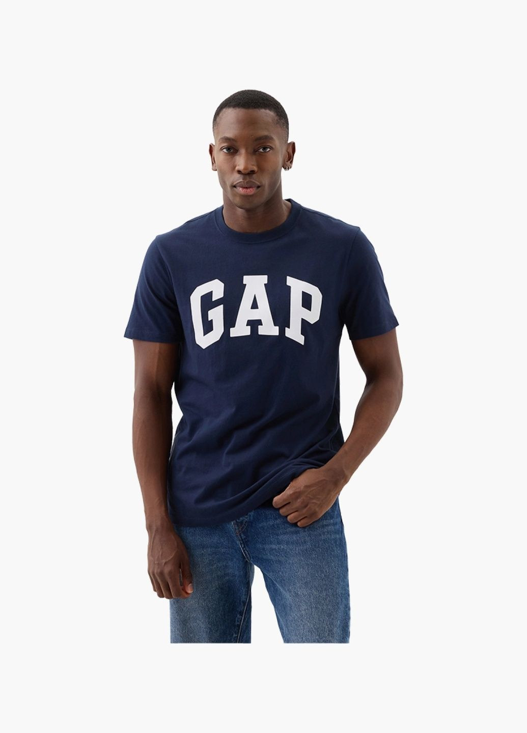 Синя футболка чоловіча everyday soft crewneck t-shirt blue 855769081 Gap