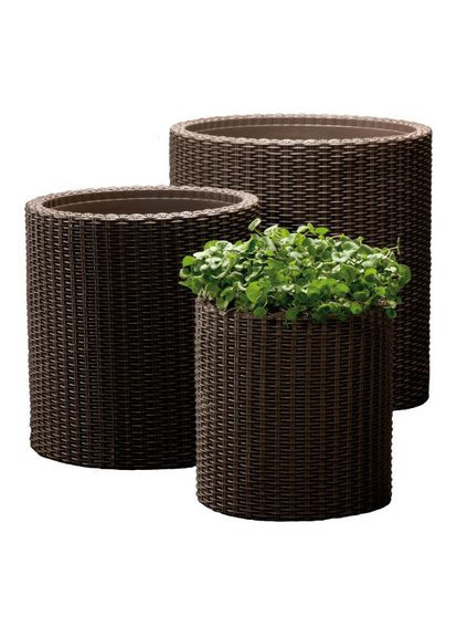 Горщик для квітів 39 л. Cylinder Planter Large, коричневий Keter (329408124)