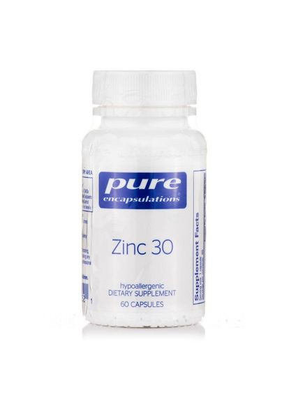 Цинк, Zinc,, 30 мг, 60 капсул (PE00252) Pure Encapsulations (266265575)