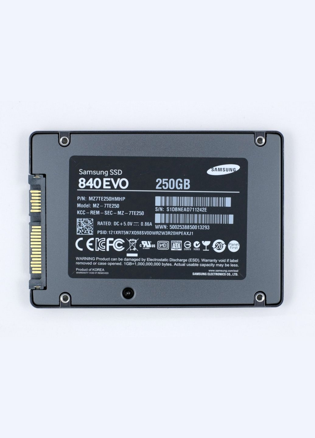 Твердотільний SSD накопичувач 840 EvoSeries 250GB 2.5" SATA III TLC (MZ-7TE250BW) Samsung (292324151)