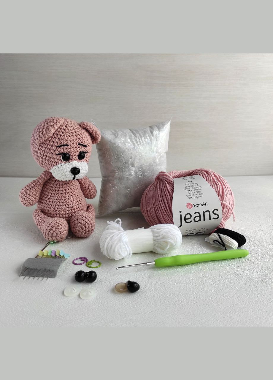 Набір для в'язання ведмедика (рожевий, 17 см) Hand Made (302317153)