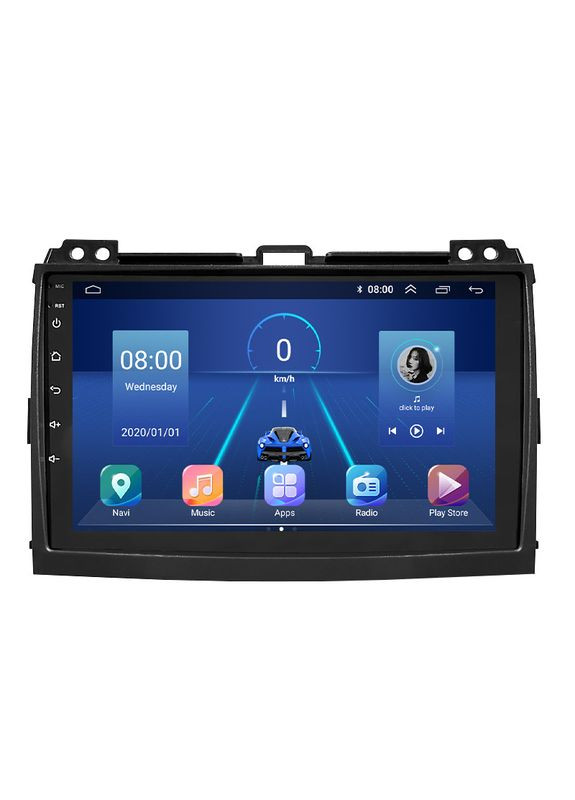 Штатная магнитола 9" для Toyota Land Cruiser Prado 120 Series Рестайлинг 2007-2009 6/128Gb 4G Wi-Fi 3шт Lesko (336205041)