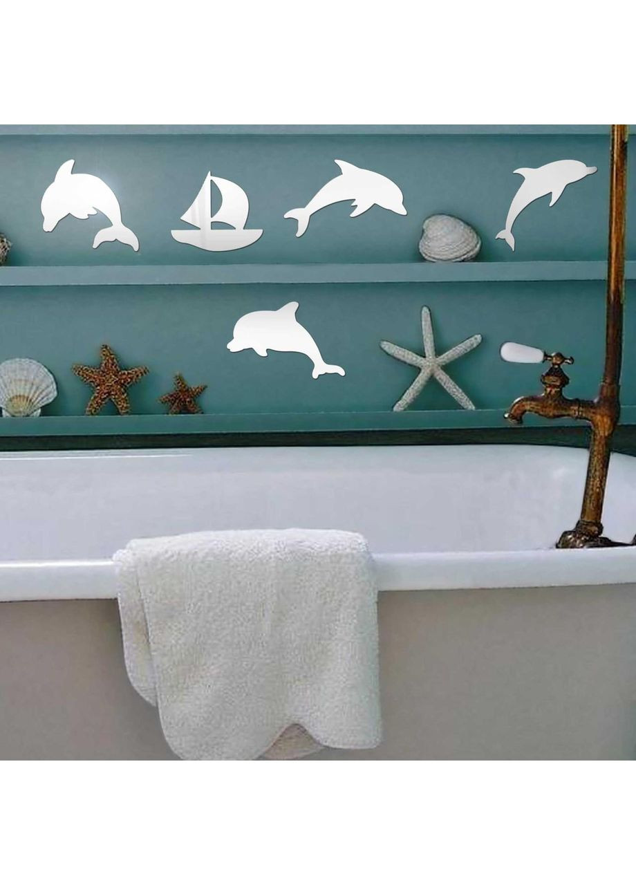 Декоративные наклейки на стены в детскую зеркальные акриловые На волне 5 шт. Ваша Світлість (366334523)