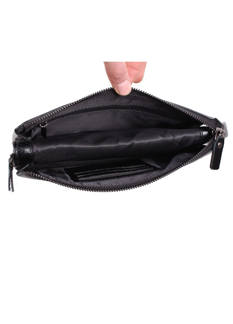 Чоловік шкіряний клатч BLACK006-2 No Brand (371882587)