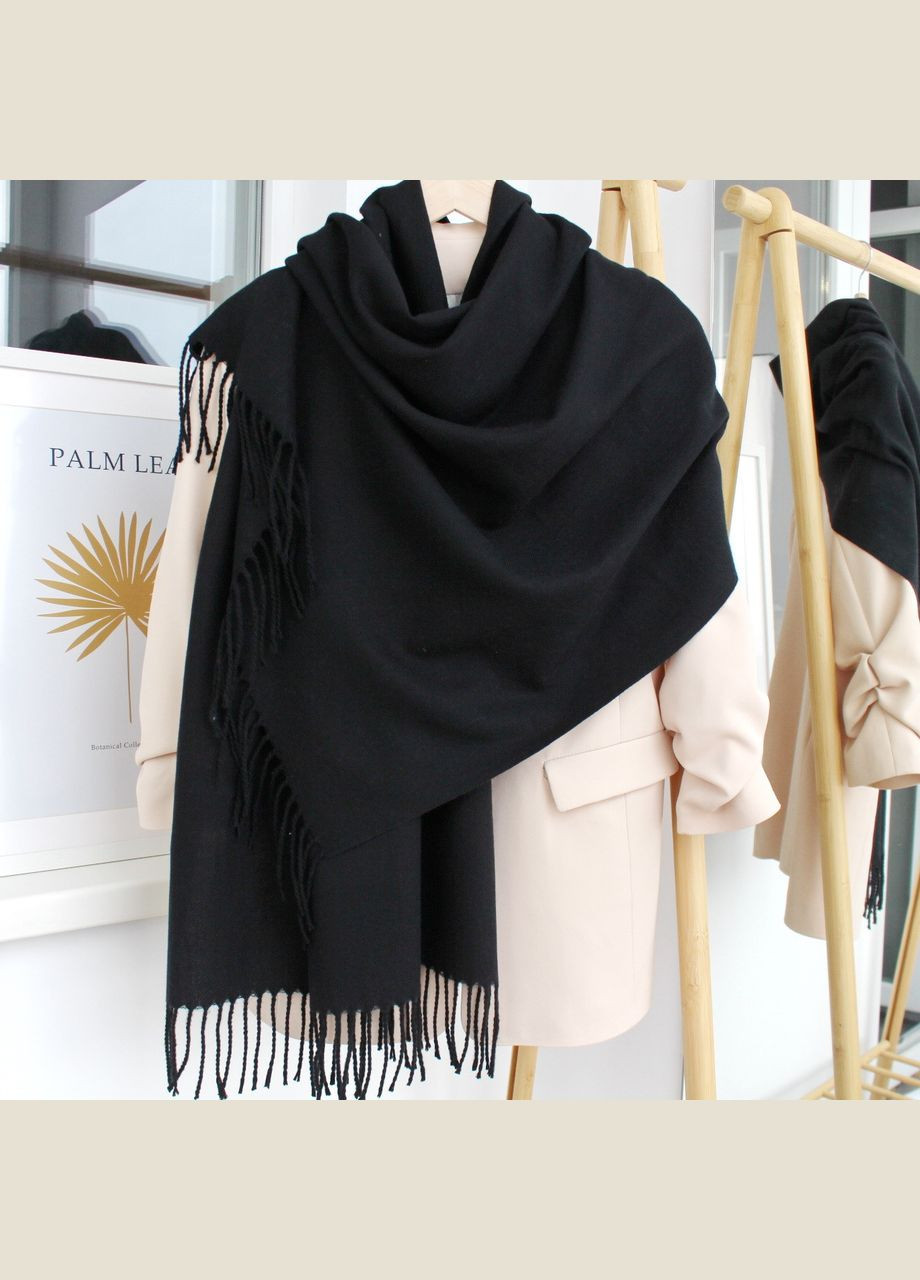 Кашемировый однотонный шарф "Жасмин" Черный 104005 Cashmere (322502050)