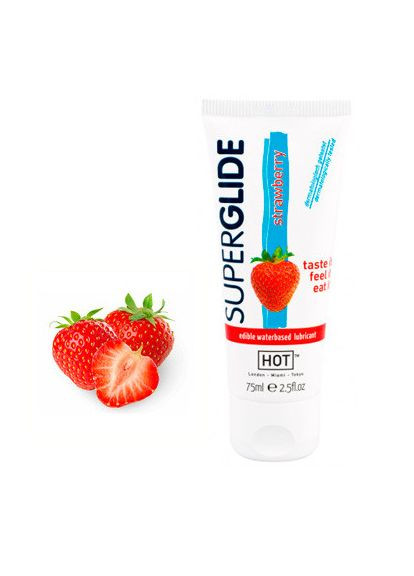 Їстівний лубрикант на водній основі Superglide спокуслива Полуничка, 75 мл Hot (303901801)