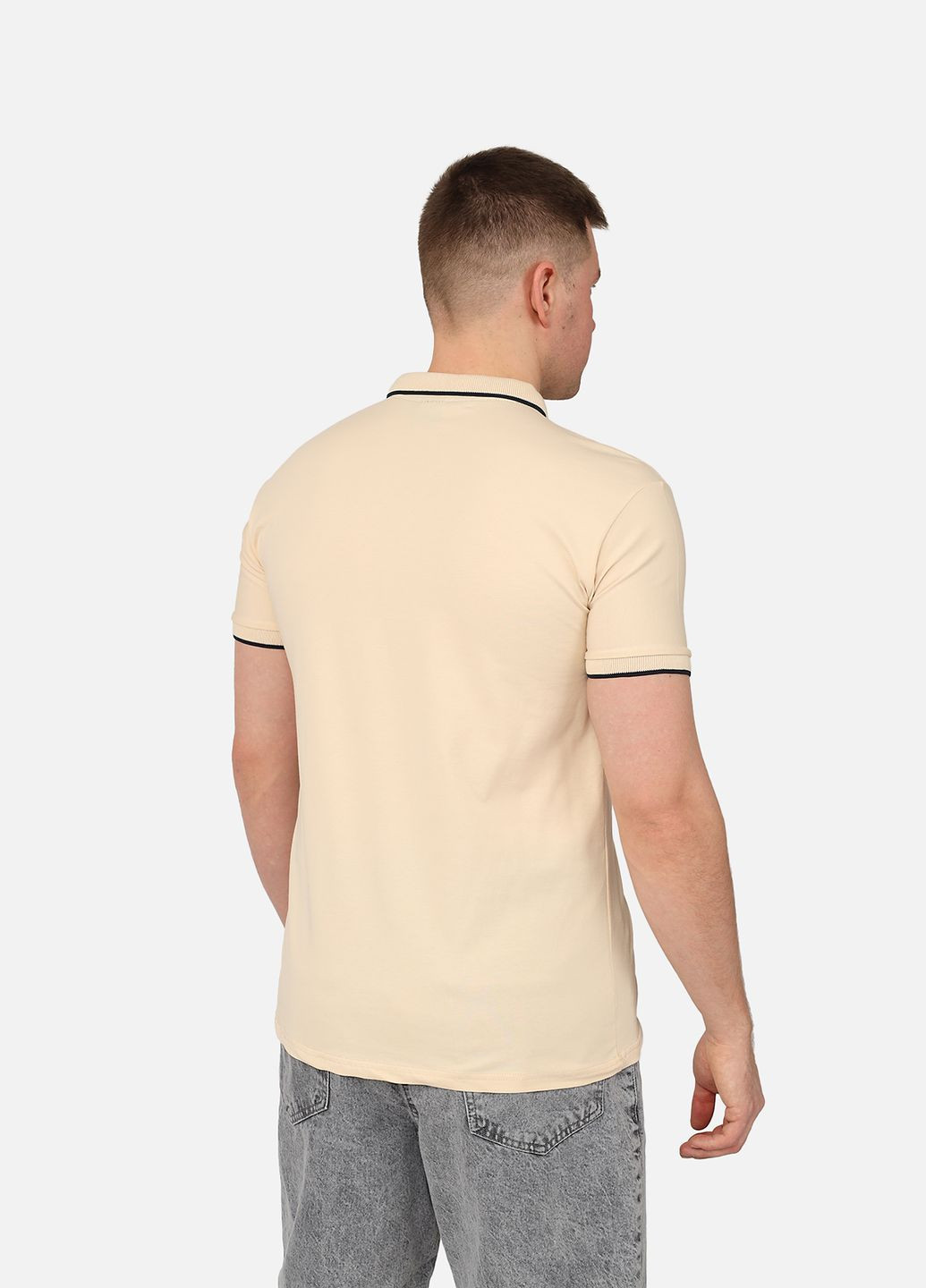 Бежевая футболка-футболка поло мужская цвет бежевый cb-00270087 для мужчин Jest sport