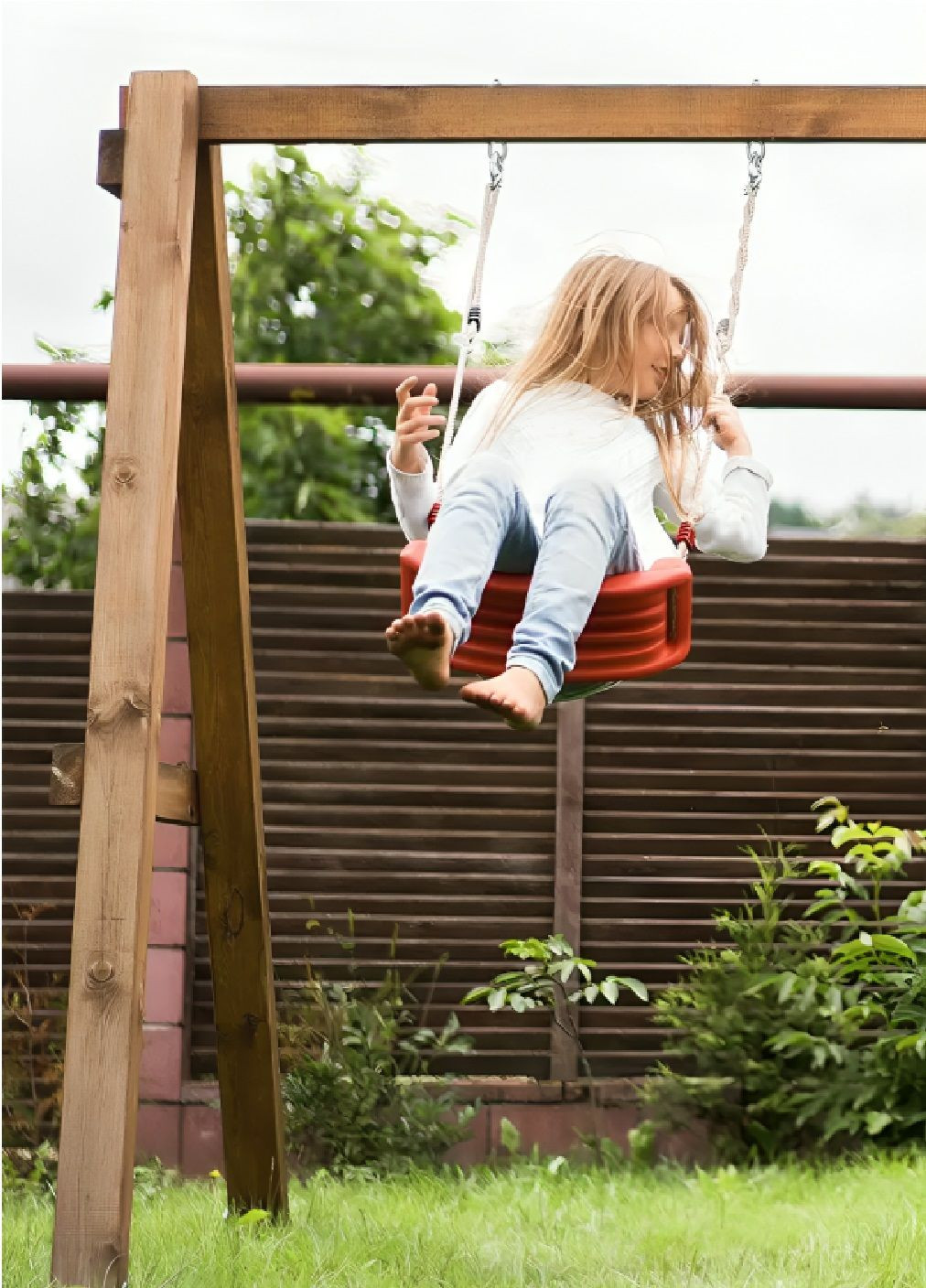 Підвісна гойдалка із регулюванням довжини навантаженням до 50 кг для дому дачі 105-175x43x16,5 см (479984-Prob) Червона Unbranded (327608381)