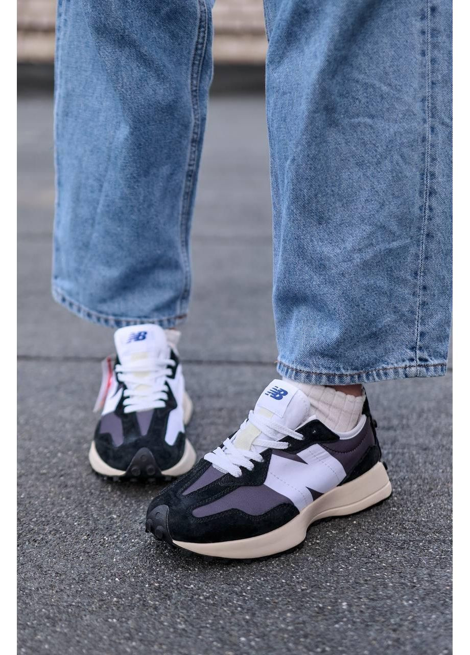 КРОСІВКИ ЖІНОЧІ NEW BALANCE 327 BLACK WHITE PREMIUM НЬЮ БЕЛАНС 327 No Brand чорні демісезони (368854867)