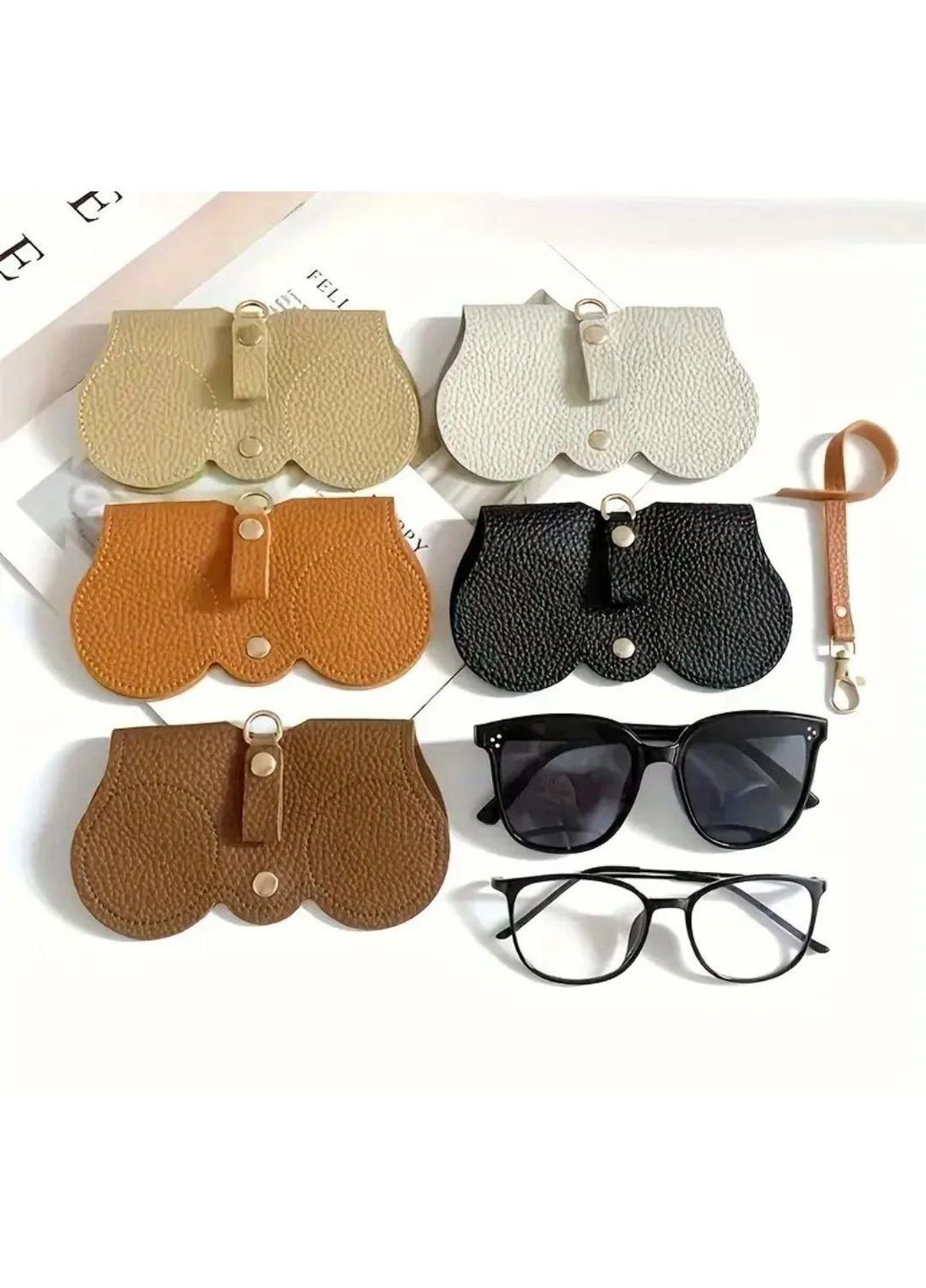 Мягкий чехол для очков, кожаный чехол для очков с экокожи No Brand (297330025)