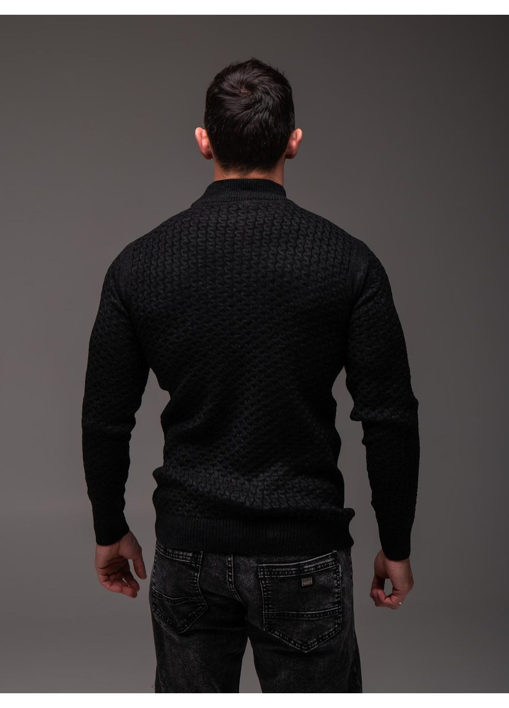 Чорний демісезонний светр чоловічий джемпер No Brand