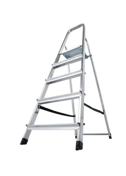 Алюминиевая лестница-стремянка Corda 000729 (5 ступенек) односторонняя расставная (22878) Krause (295033151)