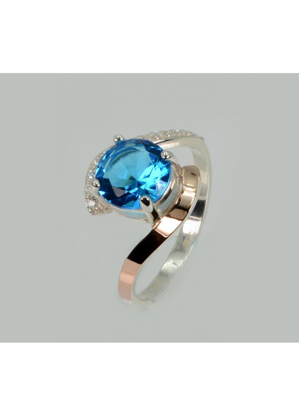 Срібна каблучка з золотими вставками Silver Style (367113211)