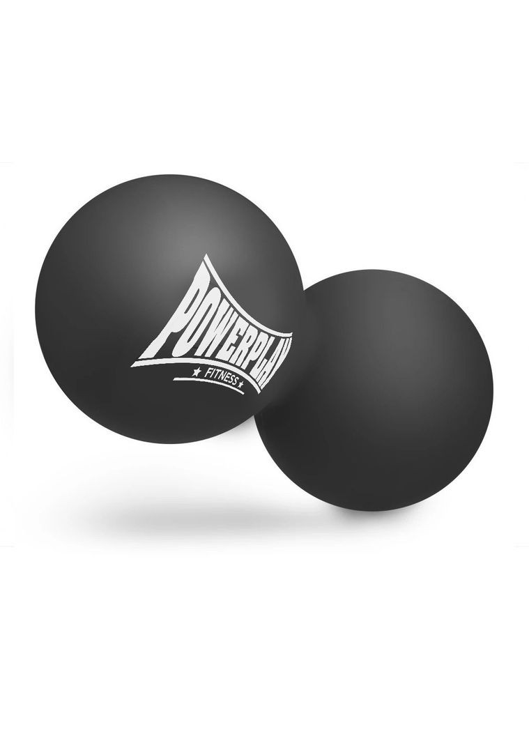 Масажний силіконовий подвійний м'яч PP-4355 Silicone Lacrosse Peanut Ball (6.3*12.6см.) Чорний PowerPlay (362914683)