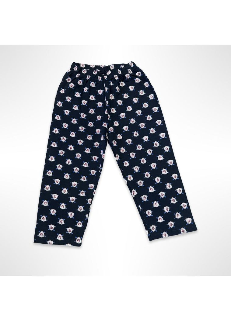 Синя всесезон піжама дитяча (футболка з довгими рукавами + штани) синя (0560) футболка + штани Sevim