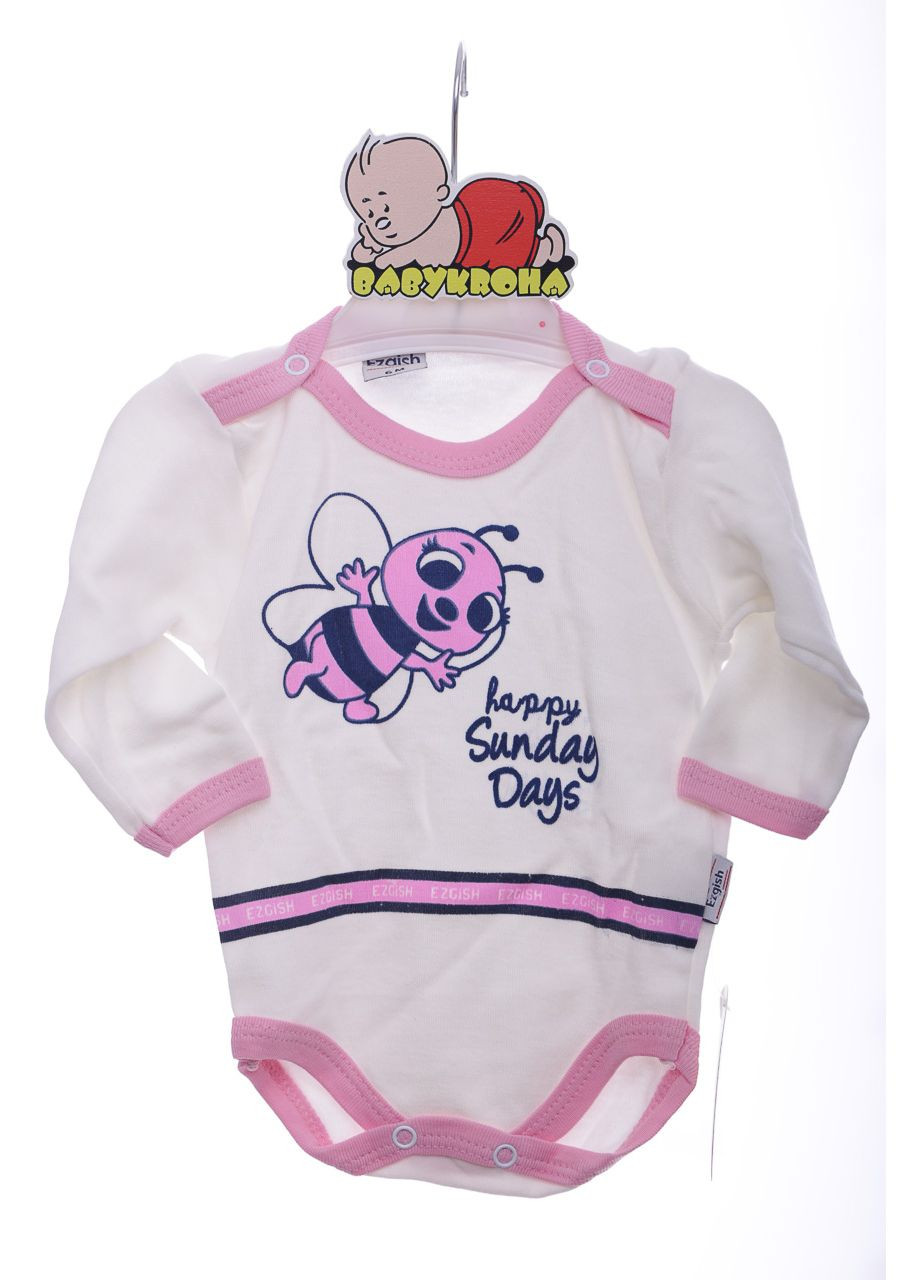 Боди с длинным руккавом для девочки Пчелка белый хлопок 80 см (37544) BABYKROHA (297199778)