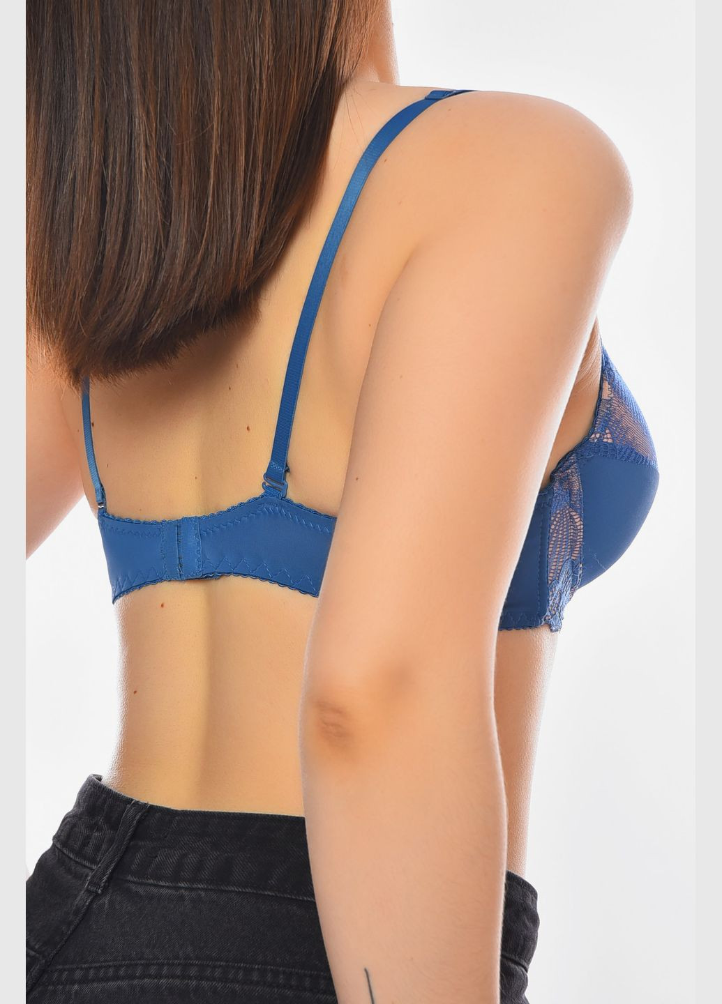 Синий бюстгальтер женский синего цвета чашка в Let's Shop полиамид