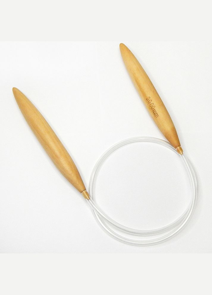 Спиці для в'язання кругові, на силіконовій трубці, бамбук, 20 мм No Brand (340483160)