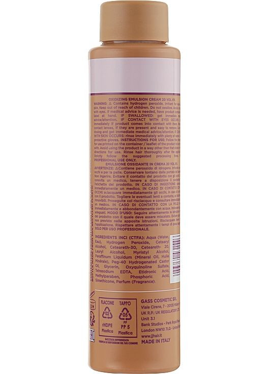 Окислювальна крем-емульсія 20VOL 6% - 1000ml (967373-129008) JJ's (368887576)