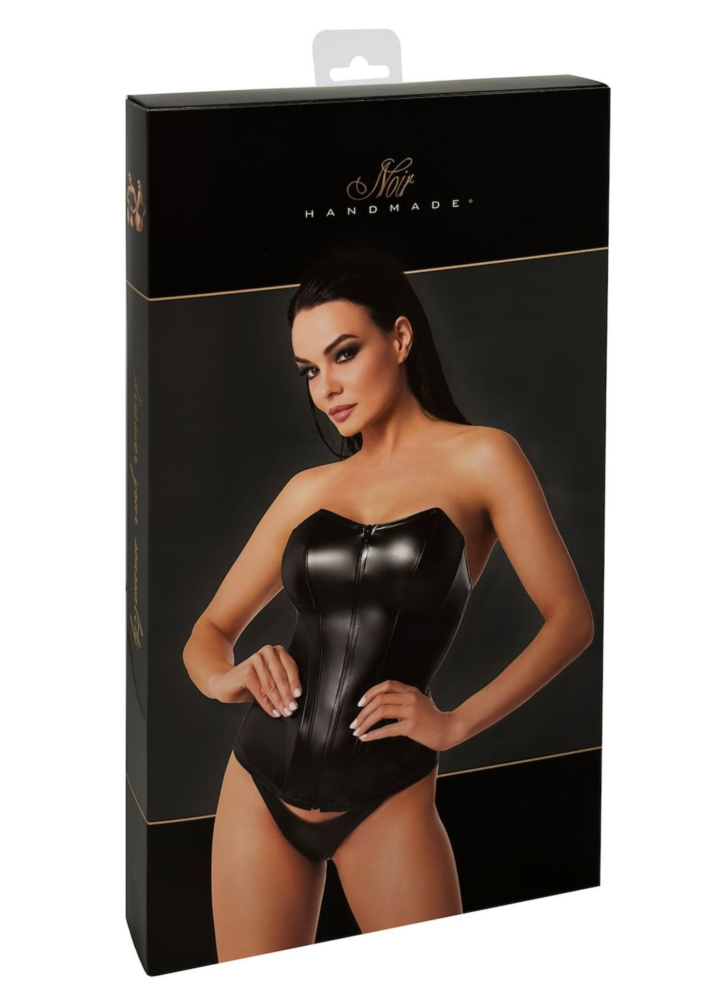 Корсет F334 Powerwetlook corset Noir Handmade (322741091)
