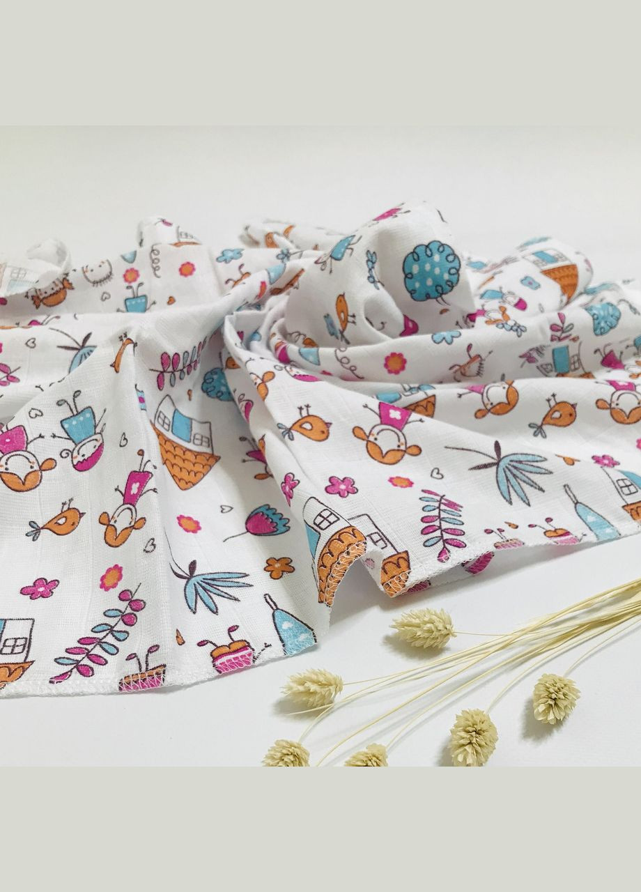 Пеленка Оранжевая избушка муслин двухслойная 80x75 см Penetka (323210898)