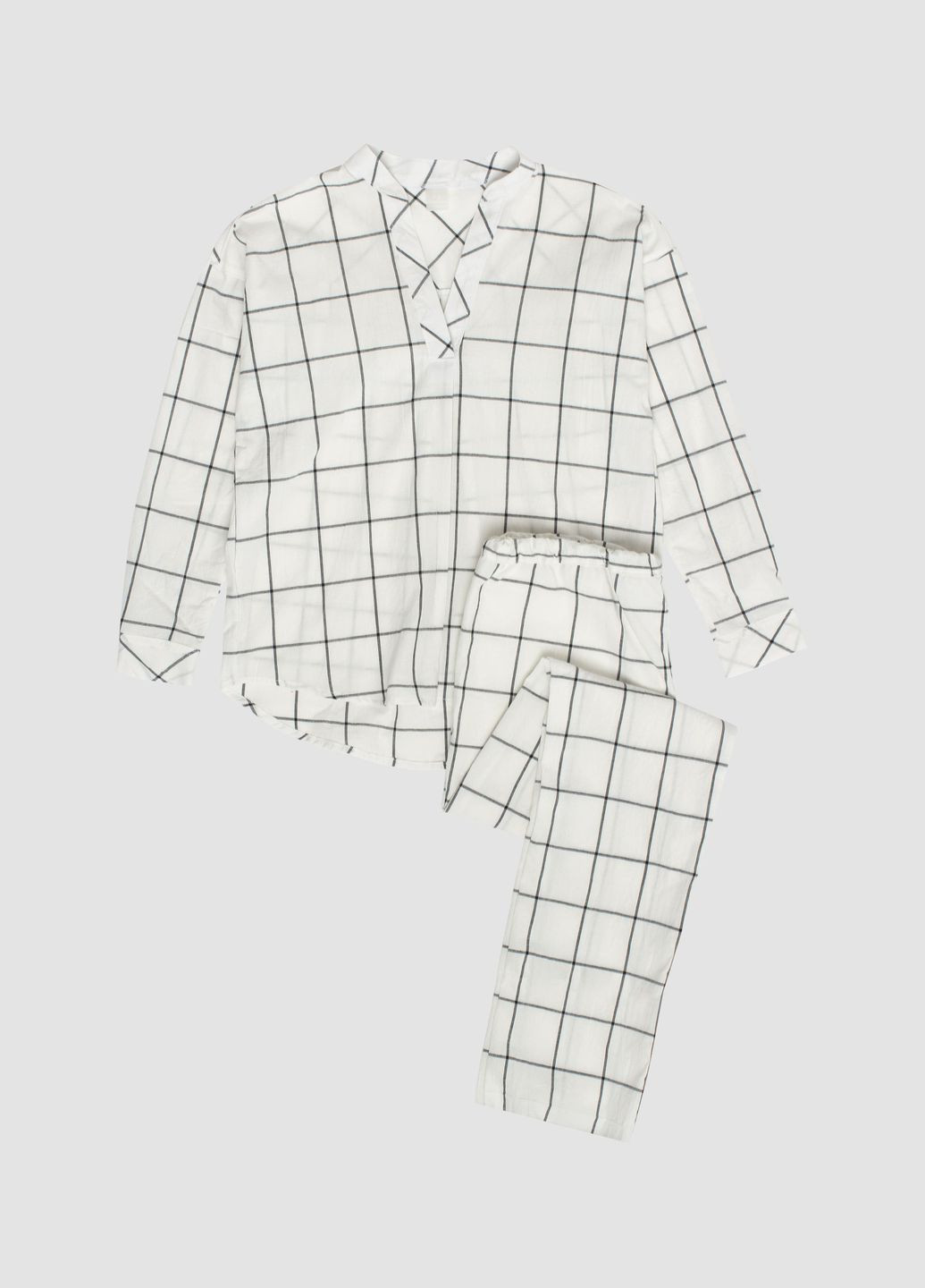 Біла піжама жіноча з вареної бавовни grid s Leglo