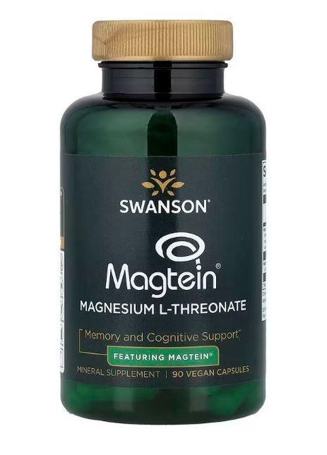 Л-треонат магния, Magnesium L-Threonate - Featuring Magtein,, 90 растительных капсул Swanson (372478942)