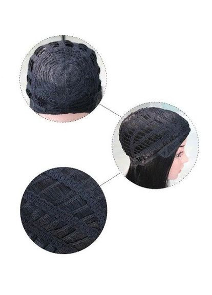 Перука довга пряма з чубчиком блонд чорно-білий (LC9160-1) No Brand (370289759)