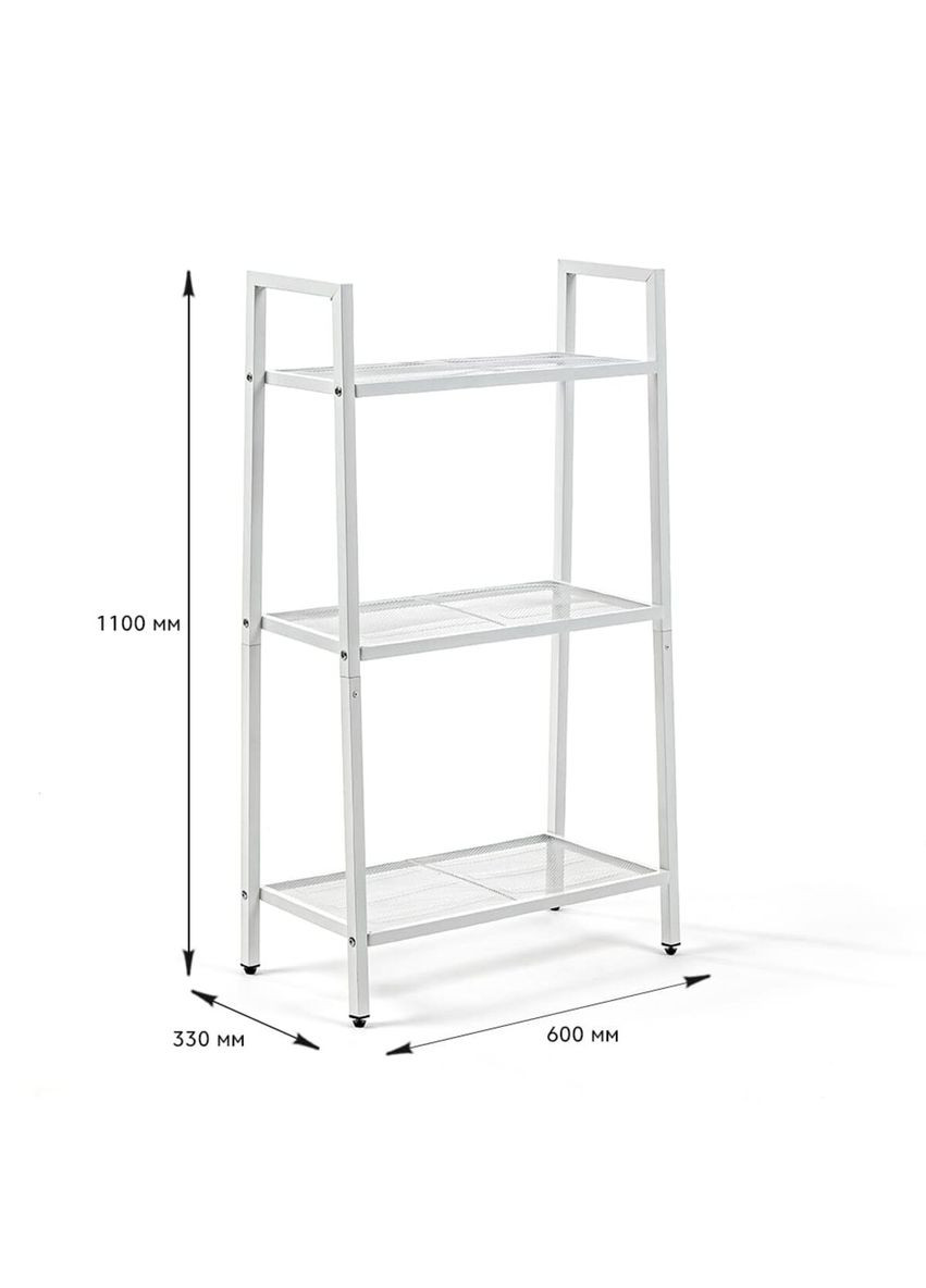 Стеллаж-этажёрка трехъярусная из металла белый 60*33*110см SW-00002103 No Brand (328633414)