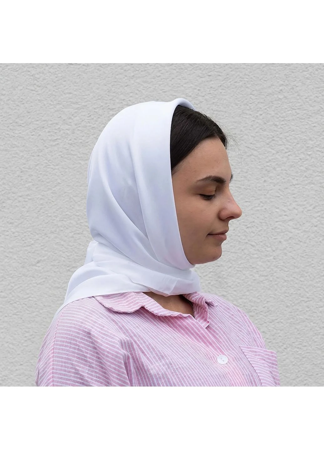 Хустинка однотонна 95х95см — біла No Brand (400293458)