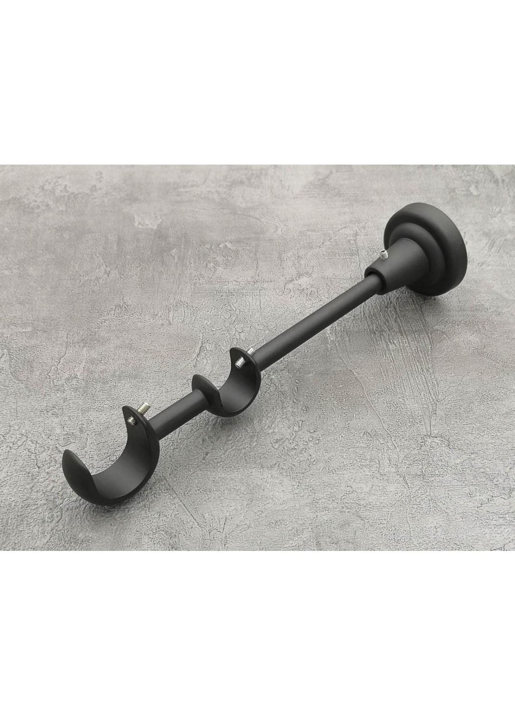 Карниз Заглушка гладка штанга подвійний відкритий 25/19 мм 240 см Чорний матовий Quadrum (352781409)