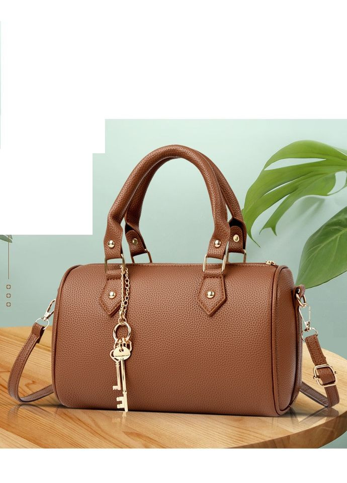 Жіноча сумка коричненва з брелком ключів КиП (334054928)