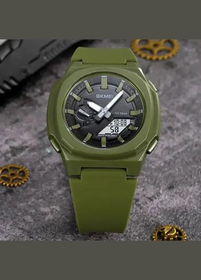 Часы наручные мужские SKMEI 2091AGWT, армейские часы противоударные, военные тактические часы No Brand (359474613)