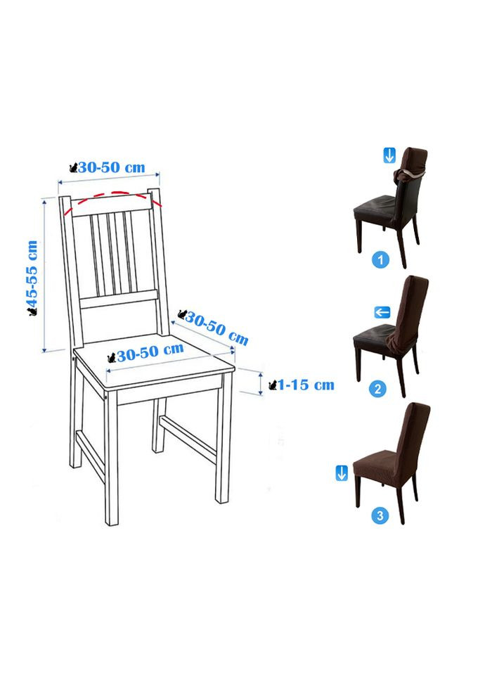 Чехол на стул. Nokta. Синий (повышенная плотность 290 гр/м², Турция) No Brand (317542068)