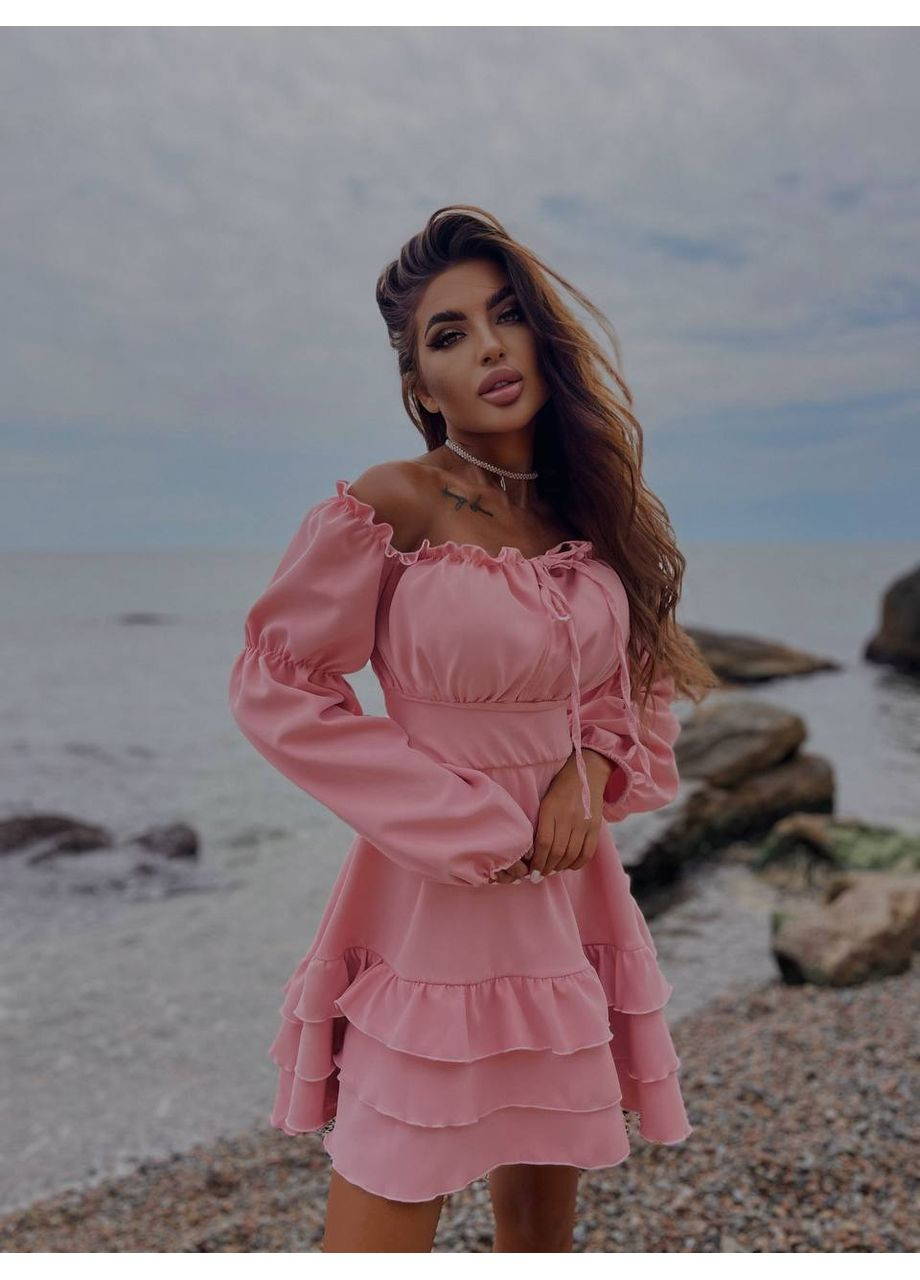 Пудрова повсякденний жіноча сукня No Brand однотонна