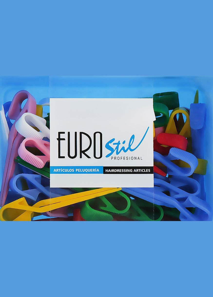 Зажимы пластиковые средние, разноцветные, 00056 130g (840272-27067604) Eurostil (368616428)