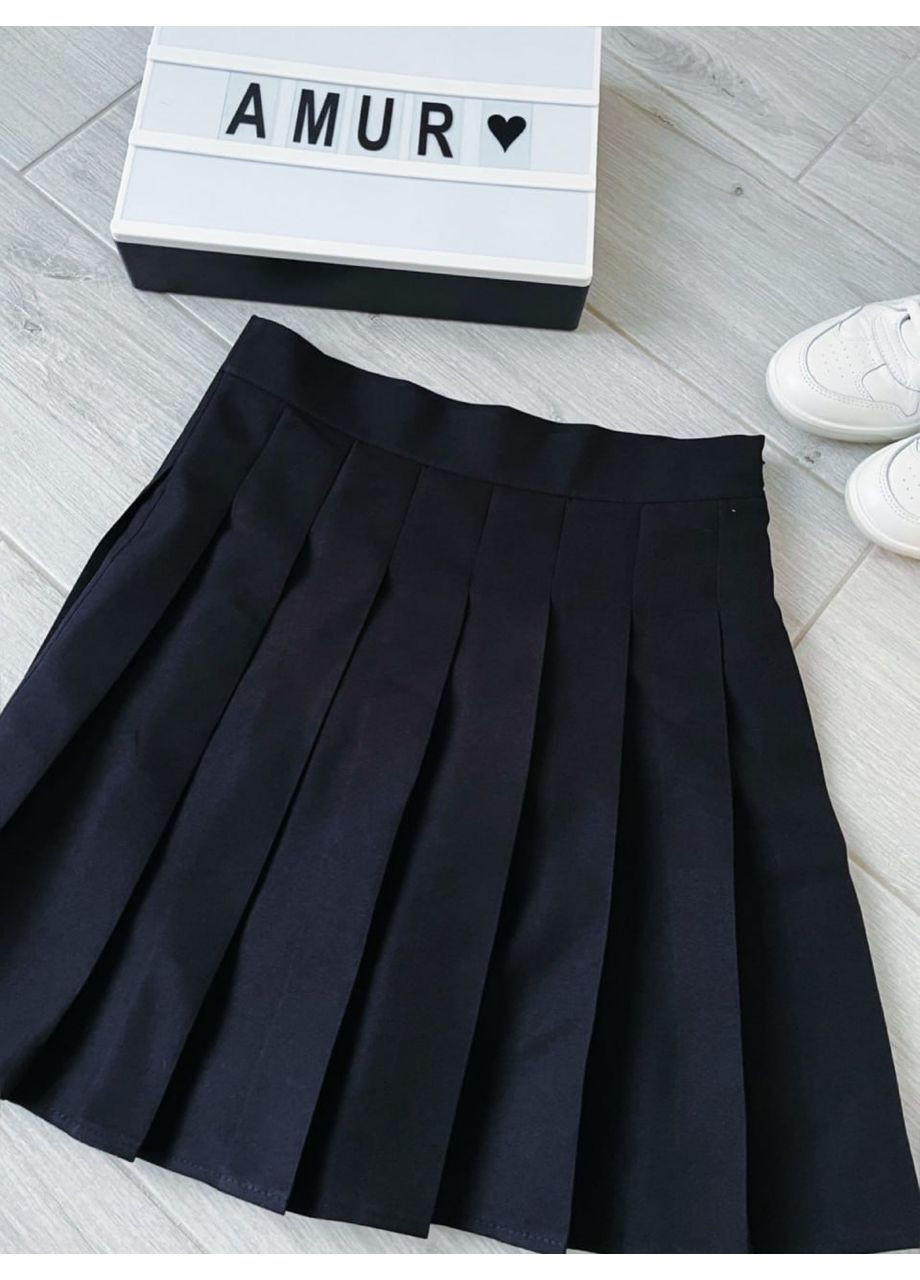 Черная женская юбка плиссе Osoblyva