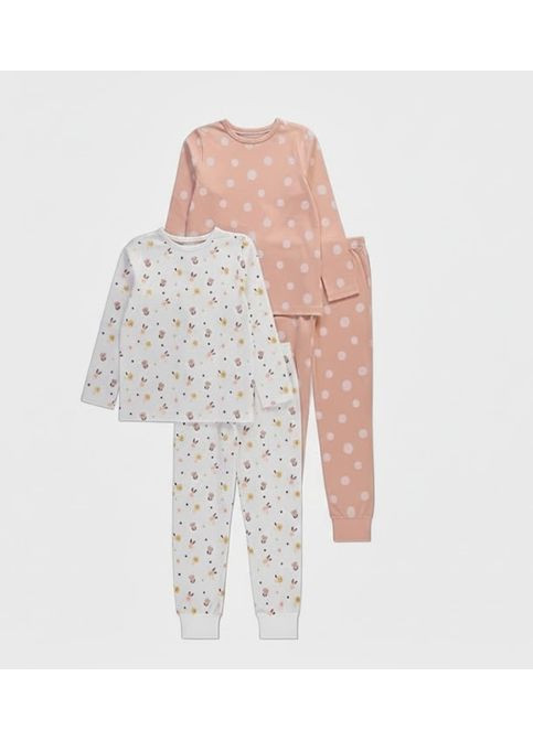 Розовая всесезон пижама на девочку комплект 2 шт хлопок лонгслив + брюки George